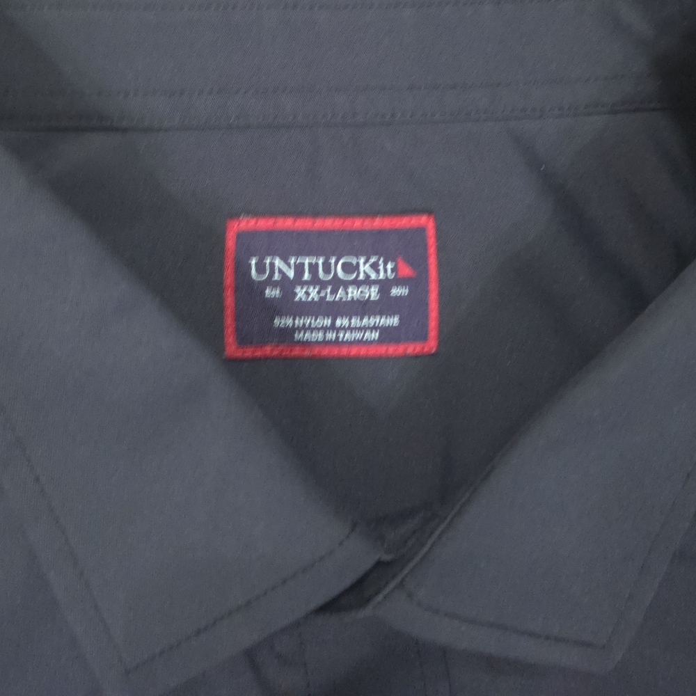 UNTUCKit Men’s Dress Shirt XXL Black Long Sleeve Button Up Classic Fit, EUC